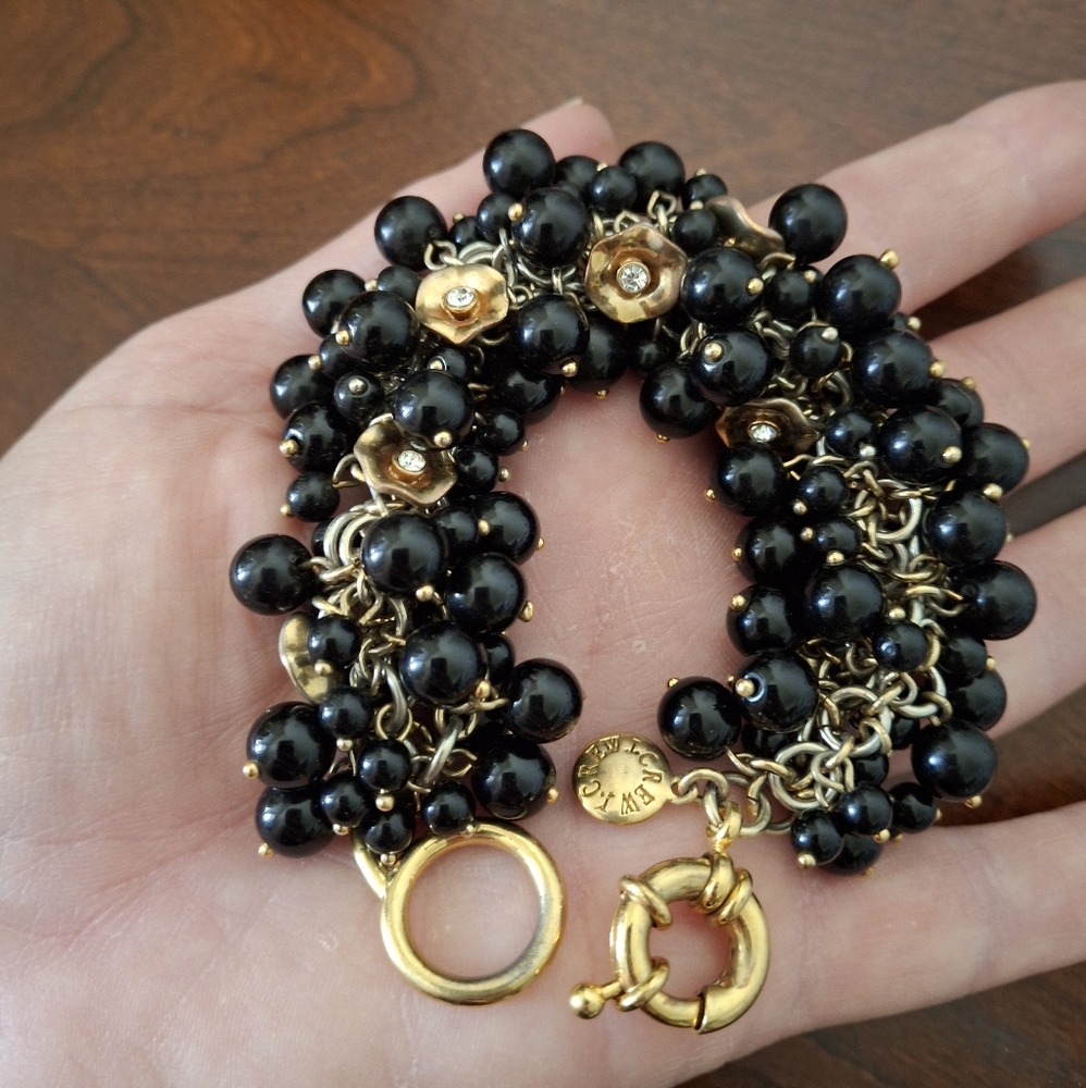 Y2K J. Crew Baubles, Beads, Rhinestones Cluster Bracelet.